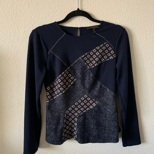 Navy blue long sleeve top